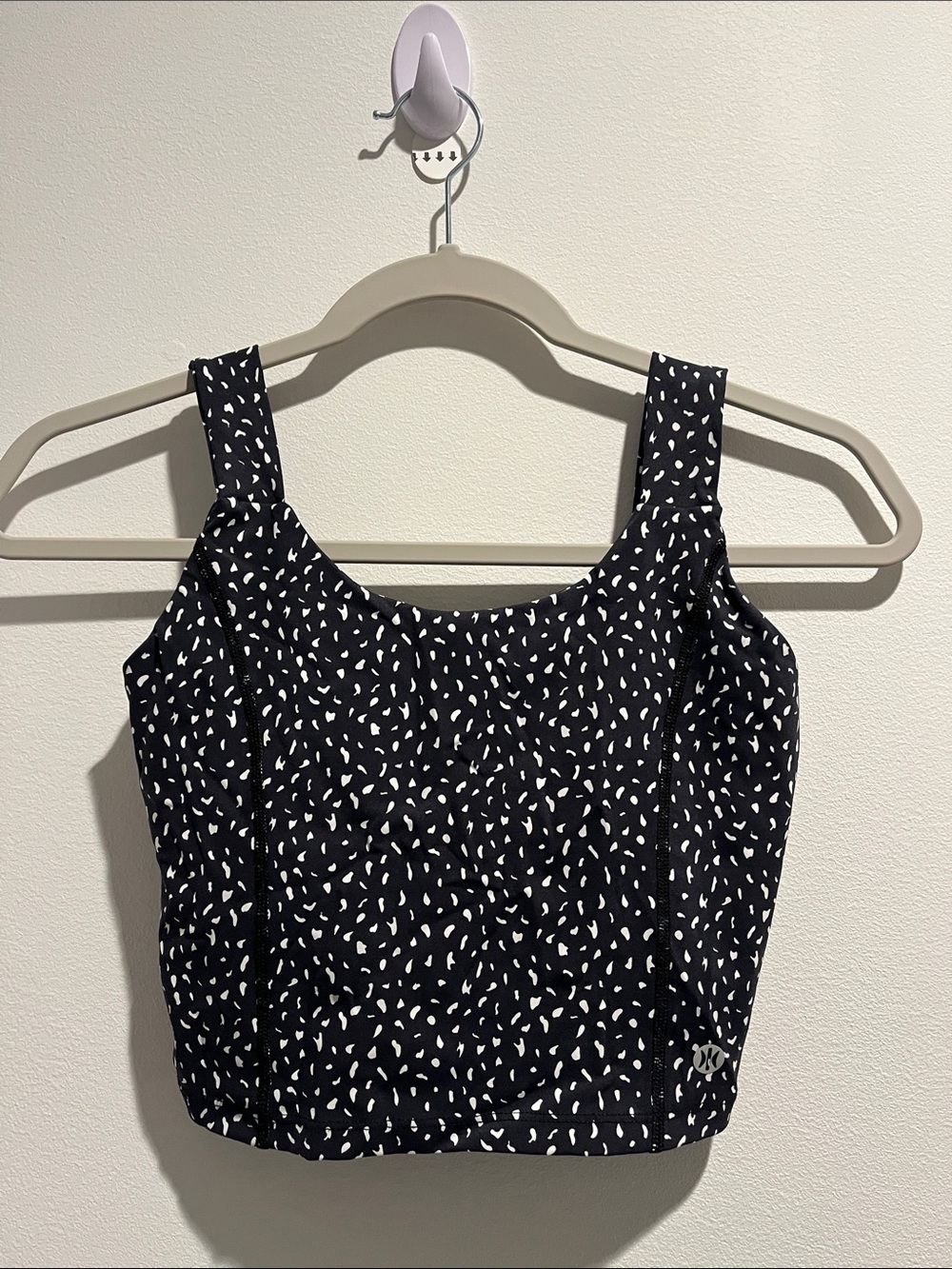 Astoria Luxe Balance Sports Crop with White Micro Dot Print & Back Knot